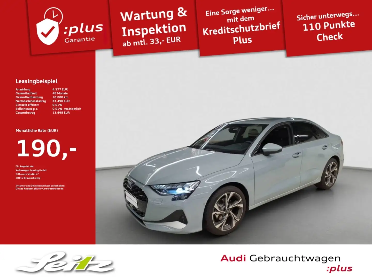 Audi A3 Limousine 30 TFSI advanced *AHK*NAVI*LED*PDC* Grau - 1