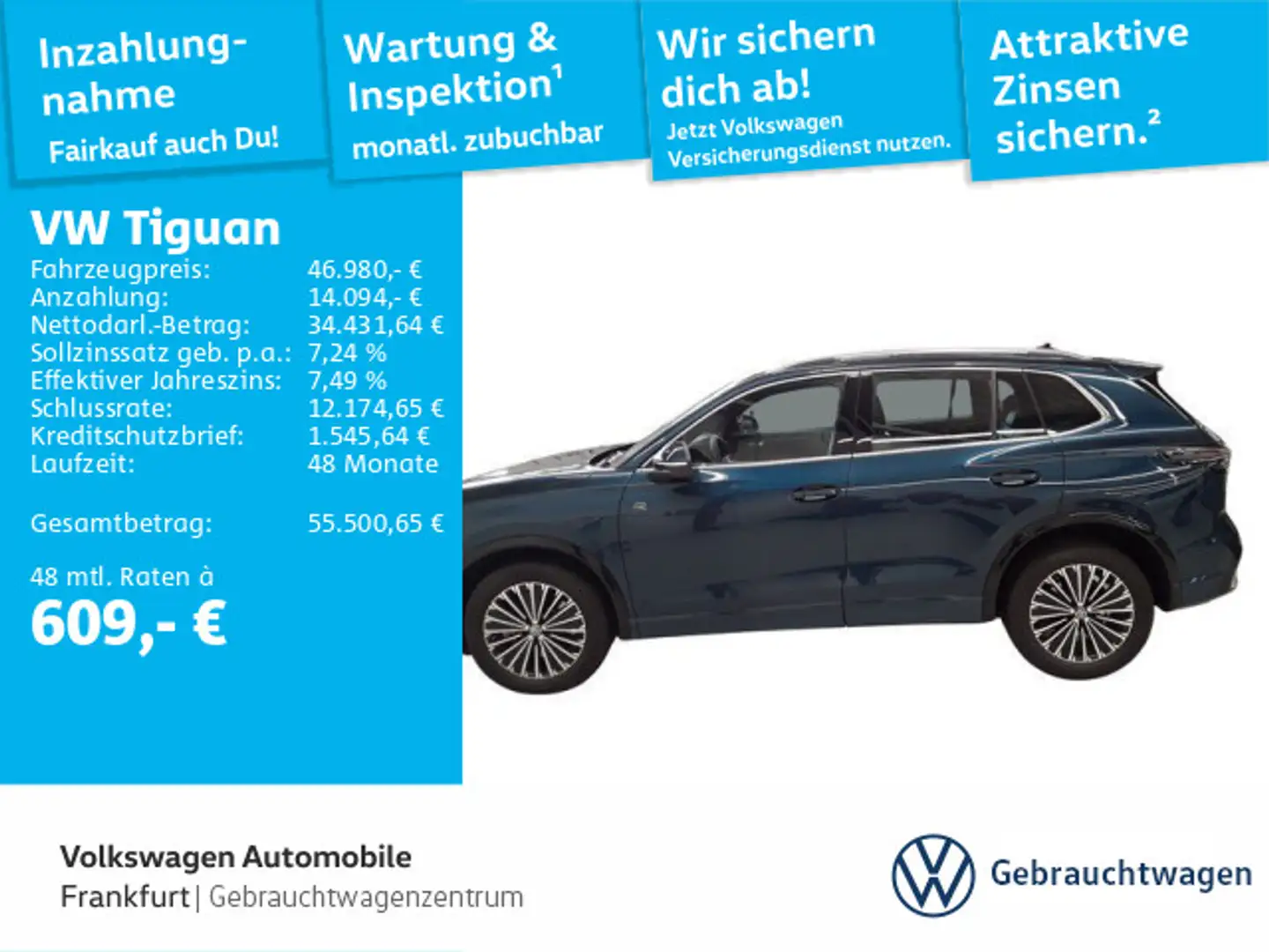 Volkswagen Tiguan 2.0 TSI DSG 4Motion R-Line Navi LEDPlus D Blau - 1