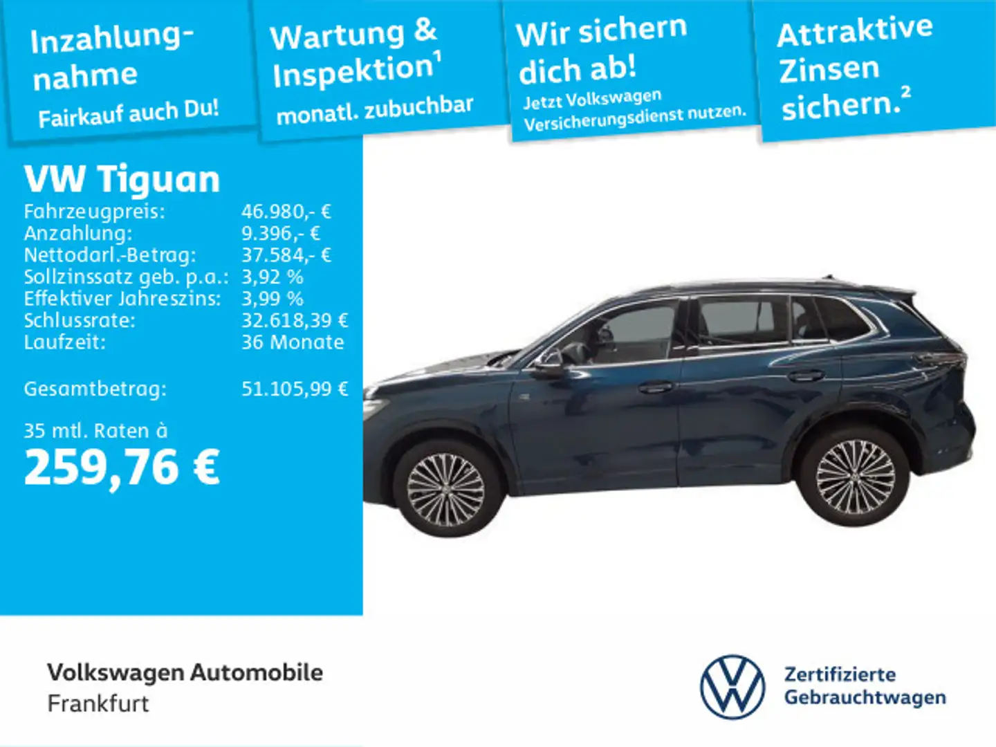 Volkswagen Tiguan 2.0 TSI DSG 4Motion R-Line Navi LEDPlus D Bleu - 1