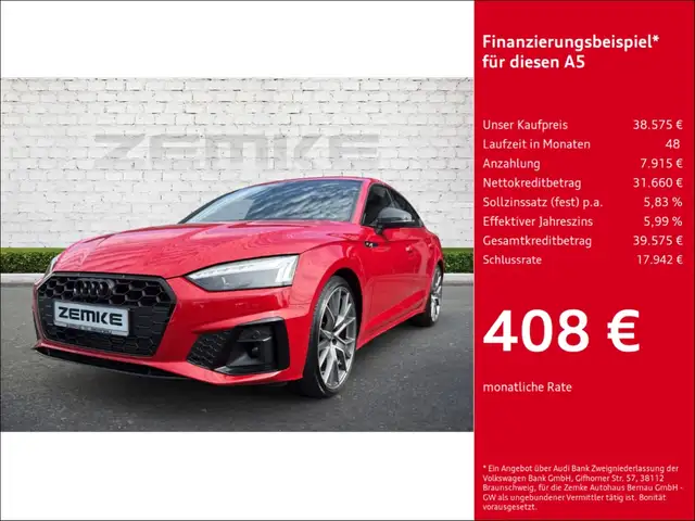 Audi A5 Sportback 40 TFSI S tronic S line Navi Leder Sound