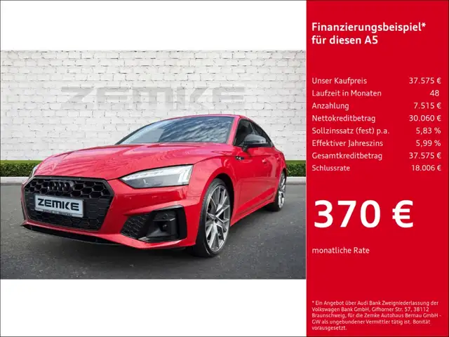 Audi A5 Sportback 40 TFSI S tronic S line Navi Leder Sound