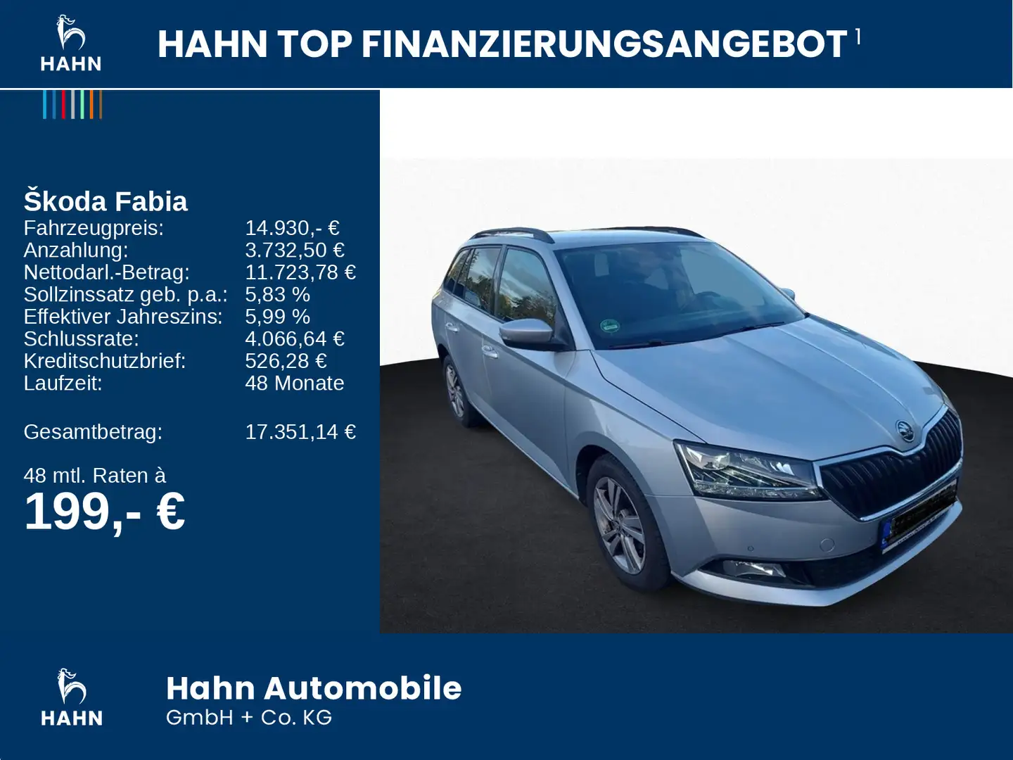 Skoda Fabia Combi 1.0TSI Style AHK Cam LED PDC Sitzhei Silber - 2