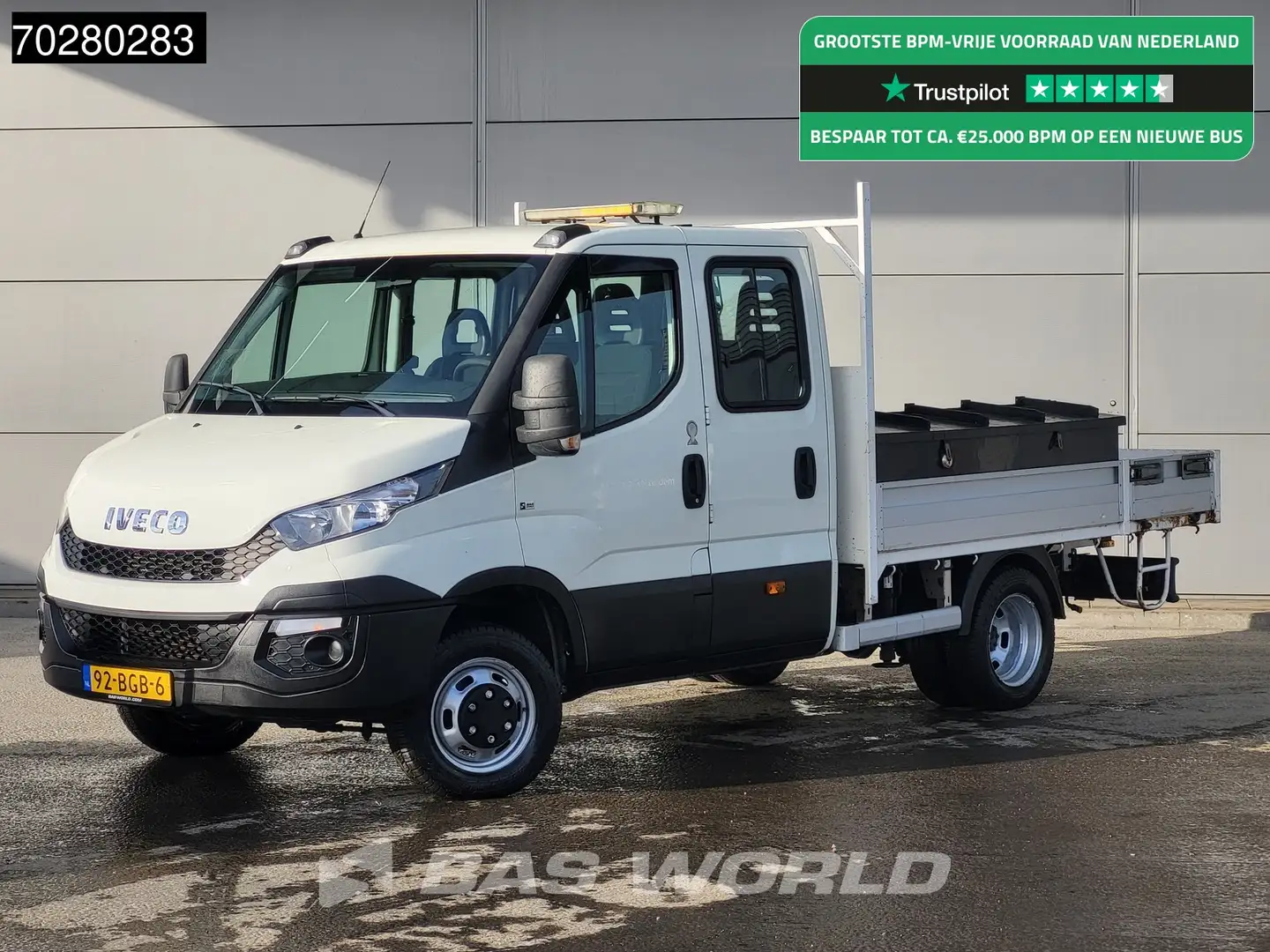 Iveco Daily 50C17 3,0L Automaat HIAB 017T-2 DC Open laadbak Du Wit - 1