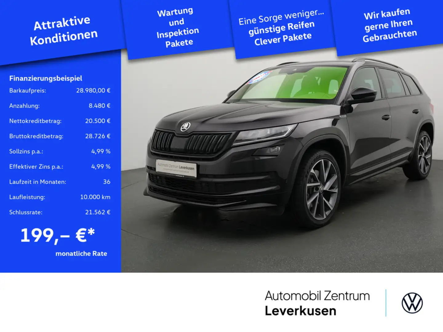 Skoda Kodiaq Sportline 4x4 NAVI VIRT AHK CANTON LED Schwarz - 1