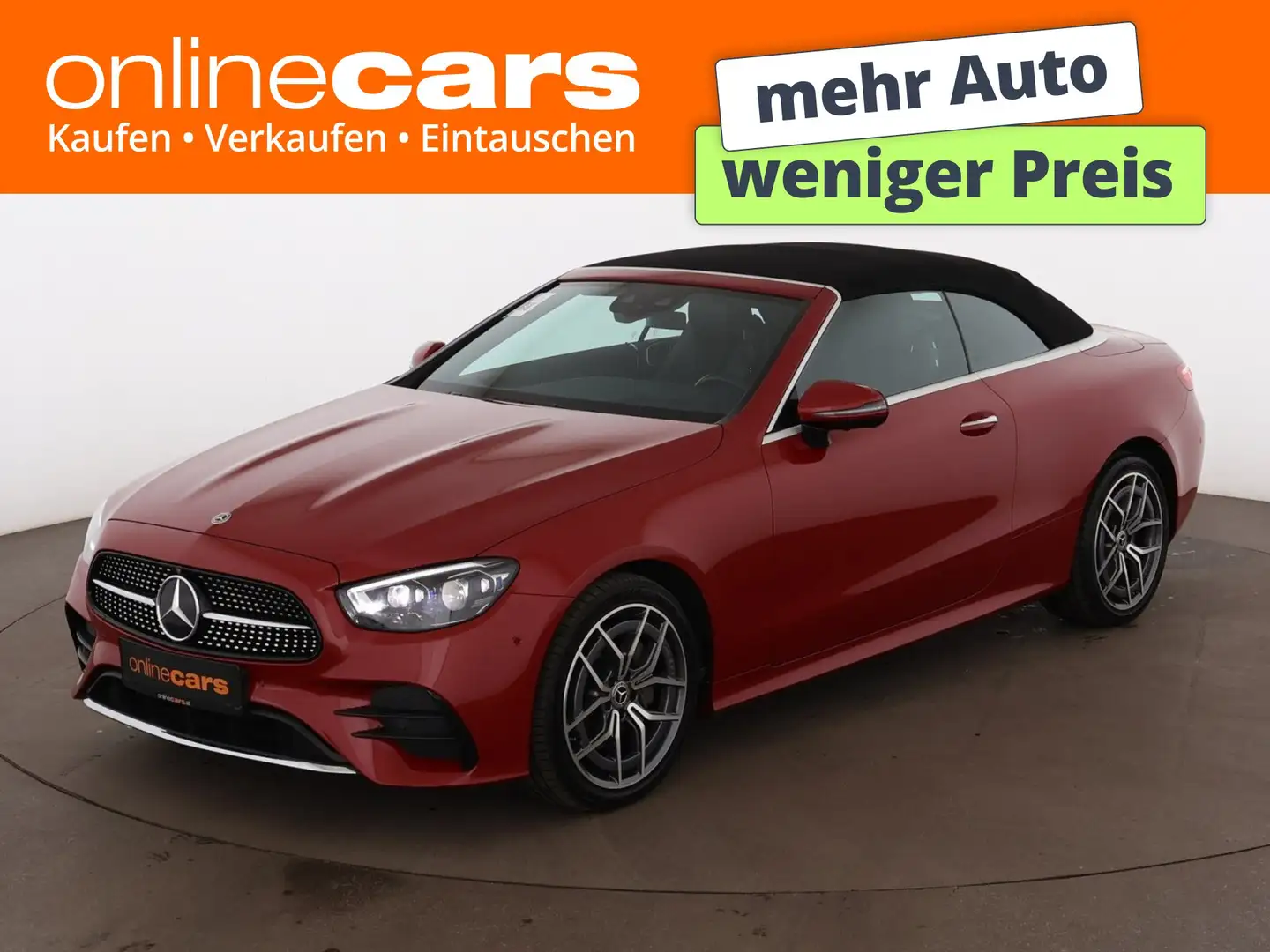 Mercedes-Benz E 220 d 4Matic Cabrio AMG Line Aut LED LEDER NAVI Rot - 1