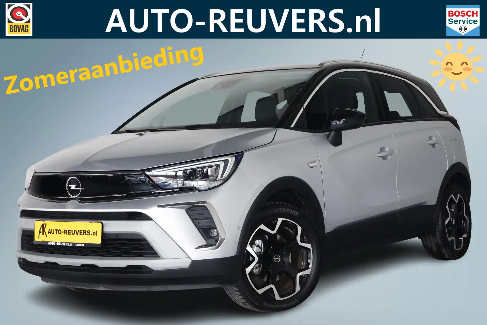 Opel Crossland 1.2 Turbo Elegance / LED / Navi / CarPlay / Leder Zilver - 1