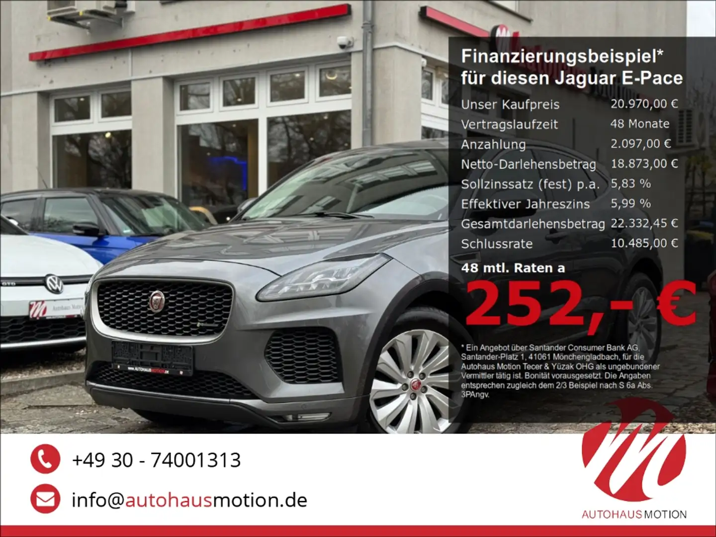 Jaguar E-Pace R-Dynamic S AWD Pano navi Kamera LED Grau - 1