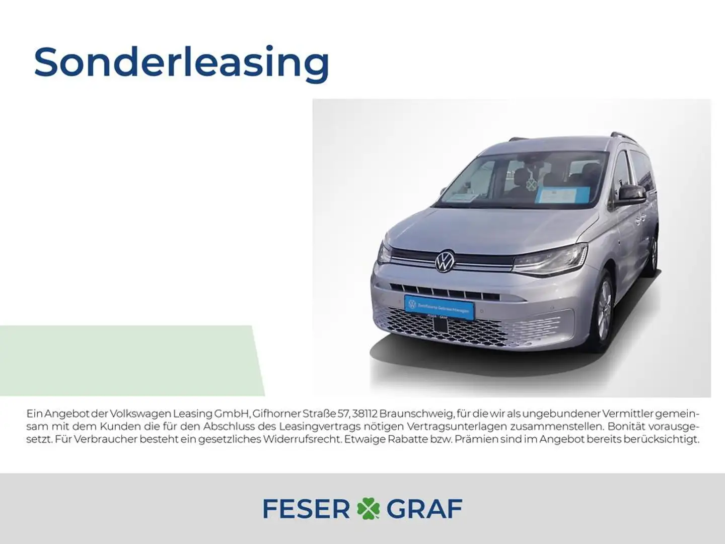 Volkswagen Caddy 2.0 TDI Life DSG 7Si ACC AHK LED Navi Silber - 1