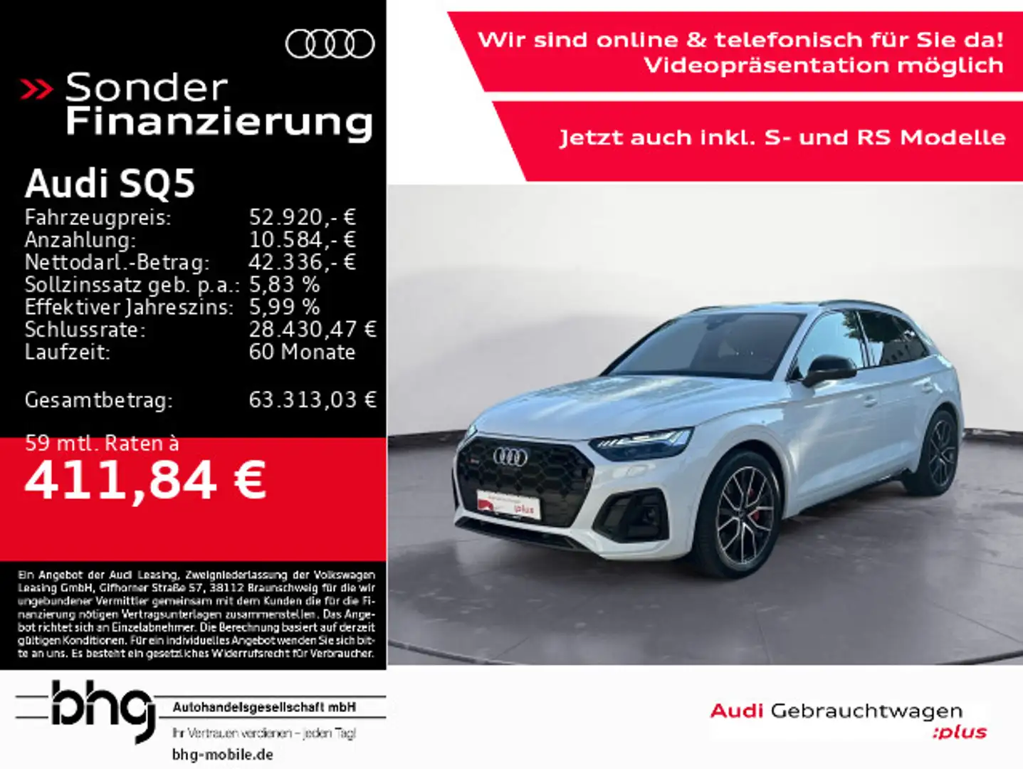 Audi SQ5 TDI quattro Matrix/Head-up/Pano/Kamera/Assis Bianco - 1