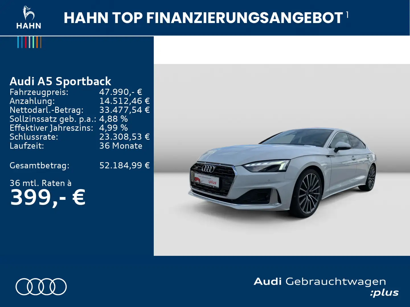 Audi A5 40 TDI qua advanced S tronic Matrix Weiß - 2