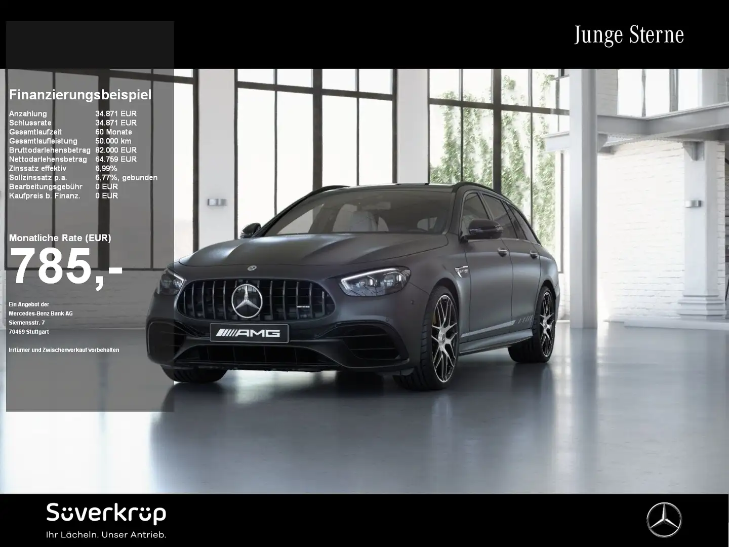 Mercedes-Benz E 63 AMG S 4M+ T NIGHT BURM DISTR AIRMATIC PANO Grau - 1