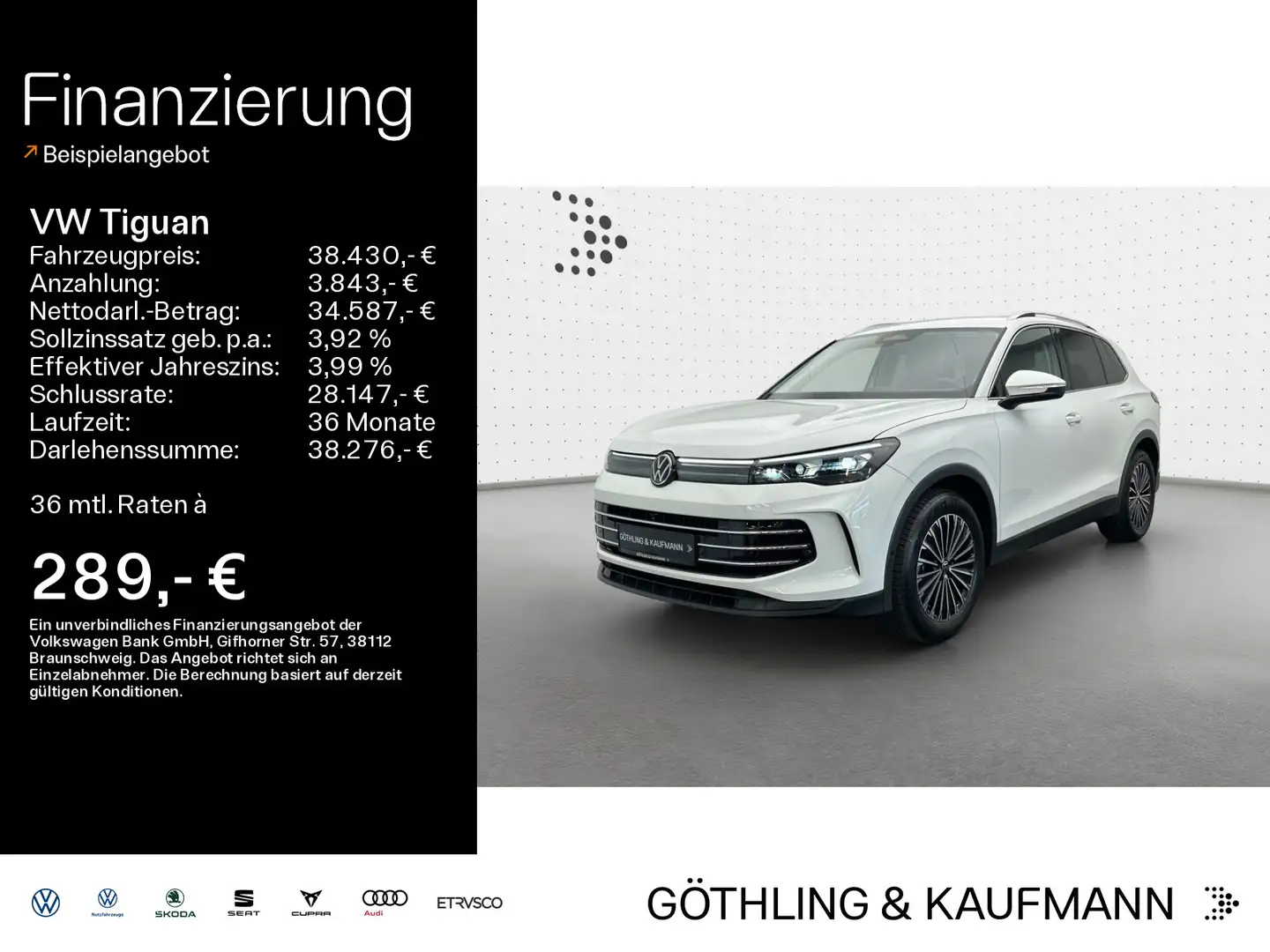 Volkswagen Tiguan Elegance 1.5 eTSI 110kW*DSG*AHK*KAM*MATRI Blanc - 1
