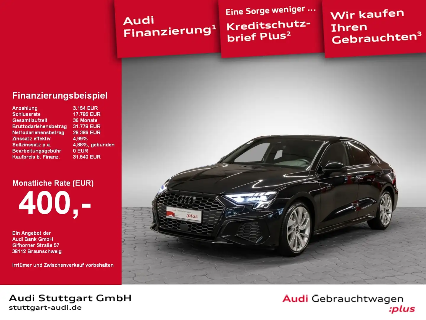 Audi A3 Lim 35 TFSI S line AHK Keyless virtCo Kamera Schwarz - 1