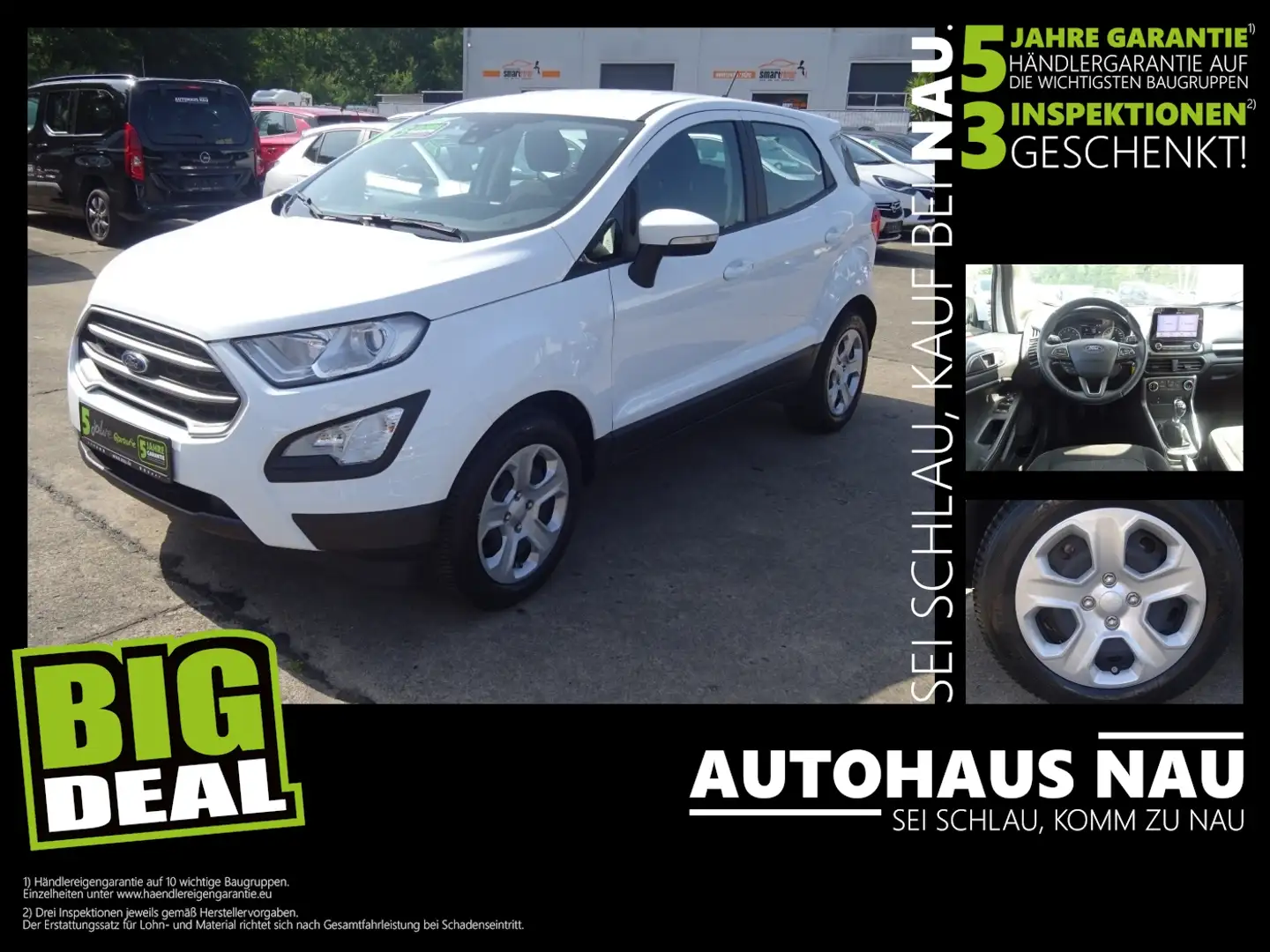 Ford EcoSport 1.0 Trend Inspektionspaket BigDeal! Weiß - 1