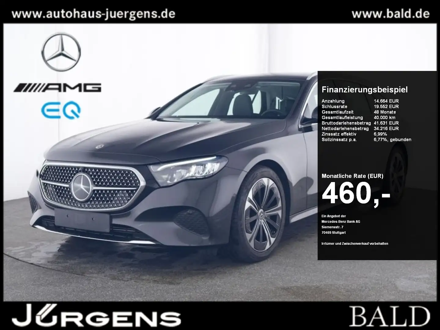 Mercedes-Benz E 300 de 4M T Avantgarde/LED/360/Distr/Memo-Park Grau - 1