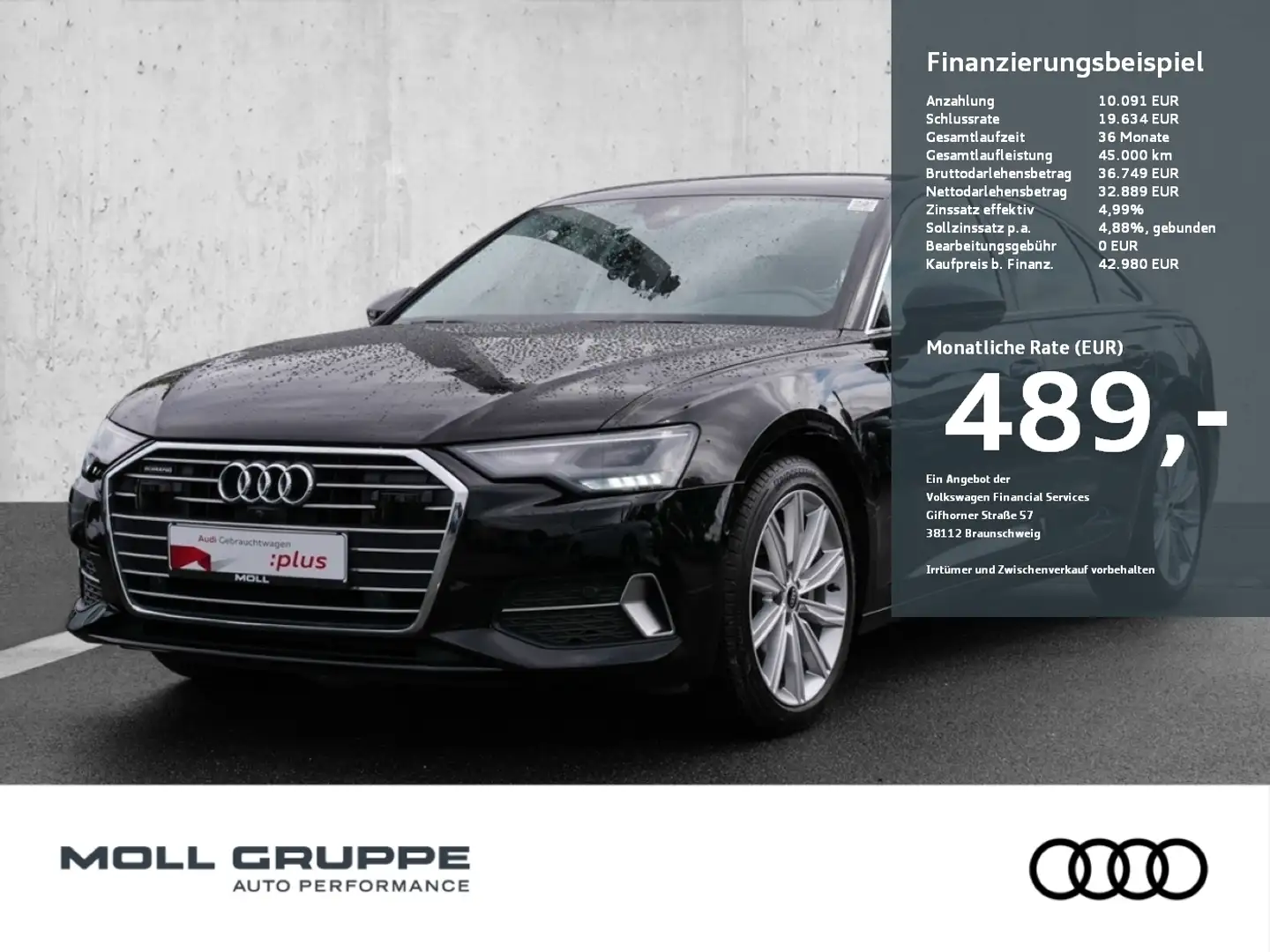 Audi A6 Limousine advanced sport 50 TDI quattro 210(286) Noir - 1