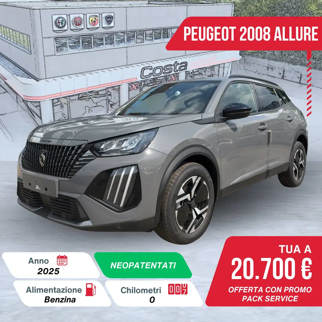 Peugeot 2008 PureTech 100 S&S Allure Grigio - 1
