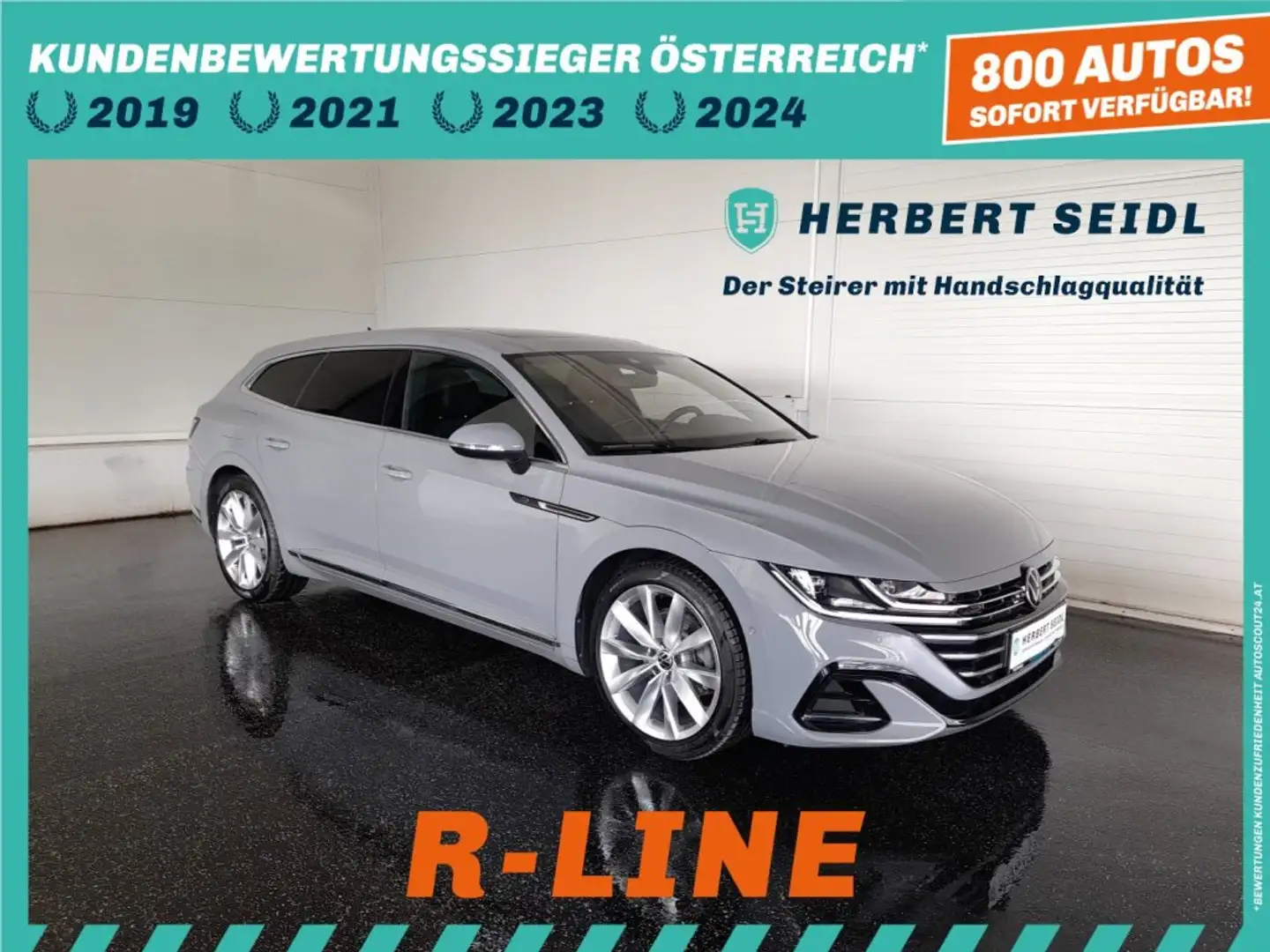 Volkswagen Arteon SB R-LINE 2.0 TDI DSG *19 ZOLL / VOLL-LED MIT FLA & DYN BLINKER / VIRTUELL / NAVI / AHV & KAMERA / ACC / HK SOUND / E-KLA Grau - 1