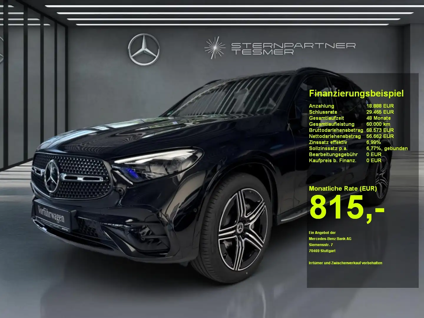 Mercedes-Benz GLC 300 d 4MATIC +AMG+Night+MBUX+Sportausp.+PANO Schwarz - 1