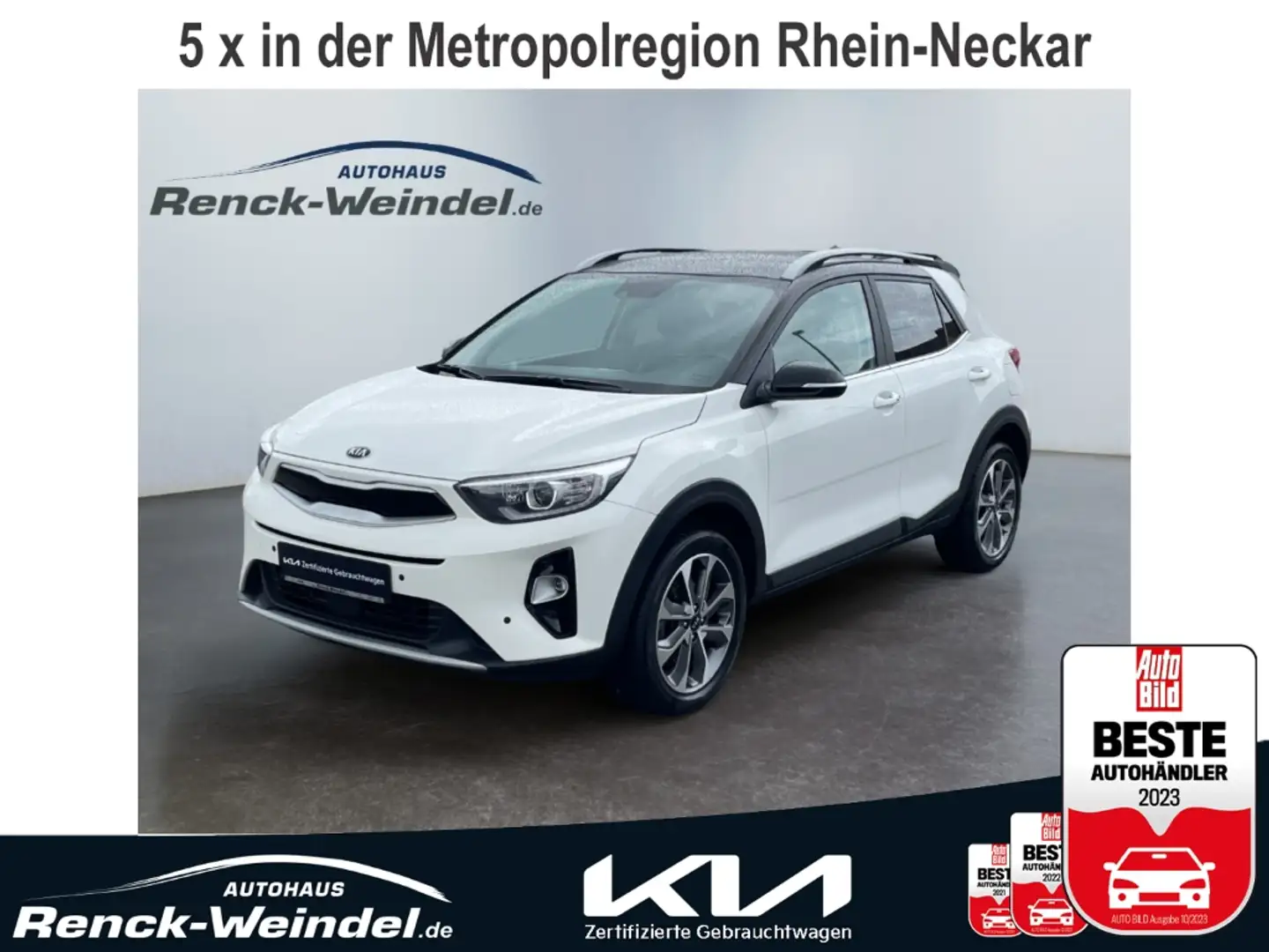 Kia Stonic Spirit 1.0 T-GDI Navi Klimaautom PDC SHZ Apple Car Weiß - 1