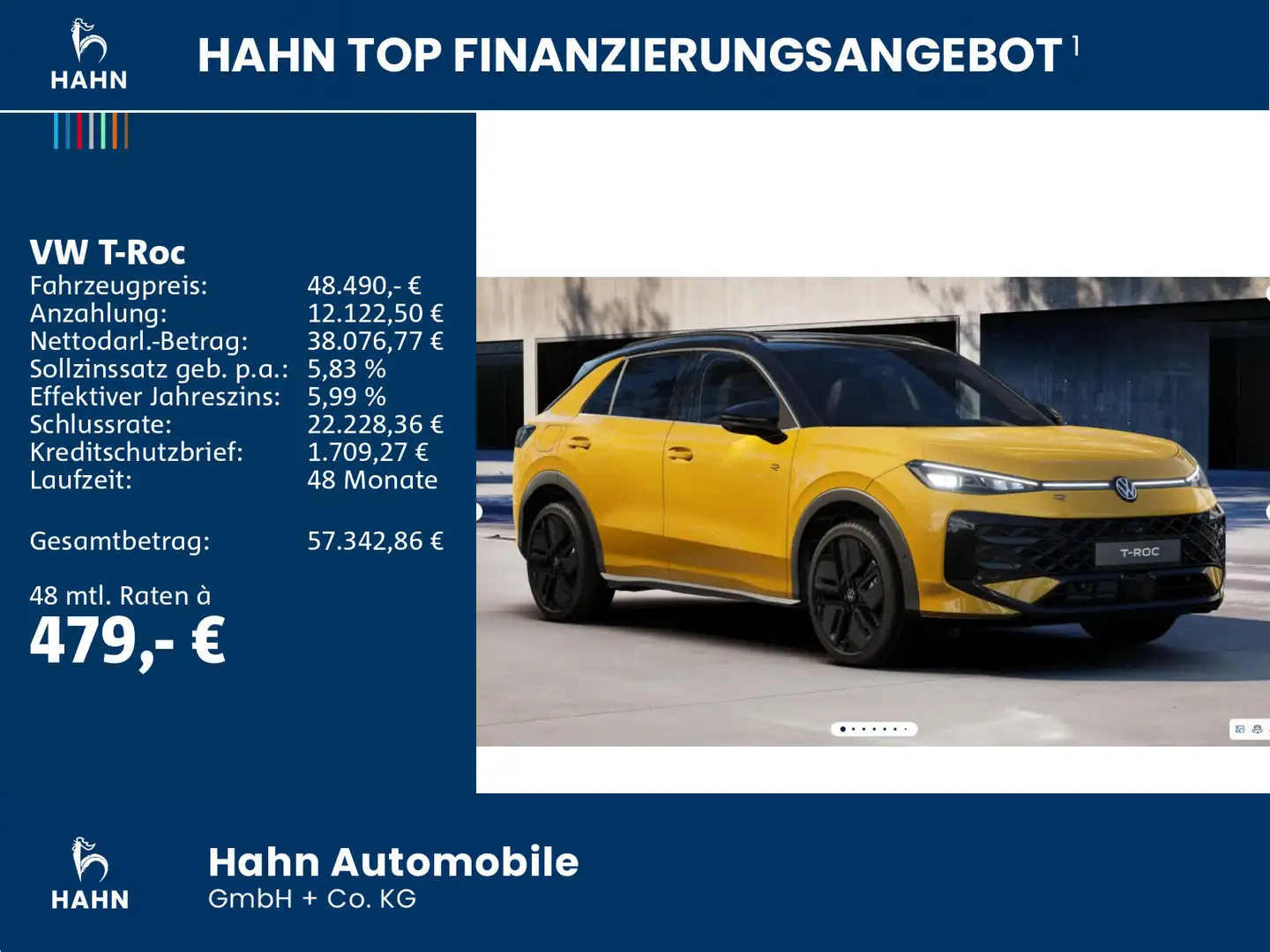 Volkswagen T-Roc R-Line 1,5l eTSI 110kW DSG BLACK STYLE DCC Geel - 2