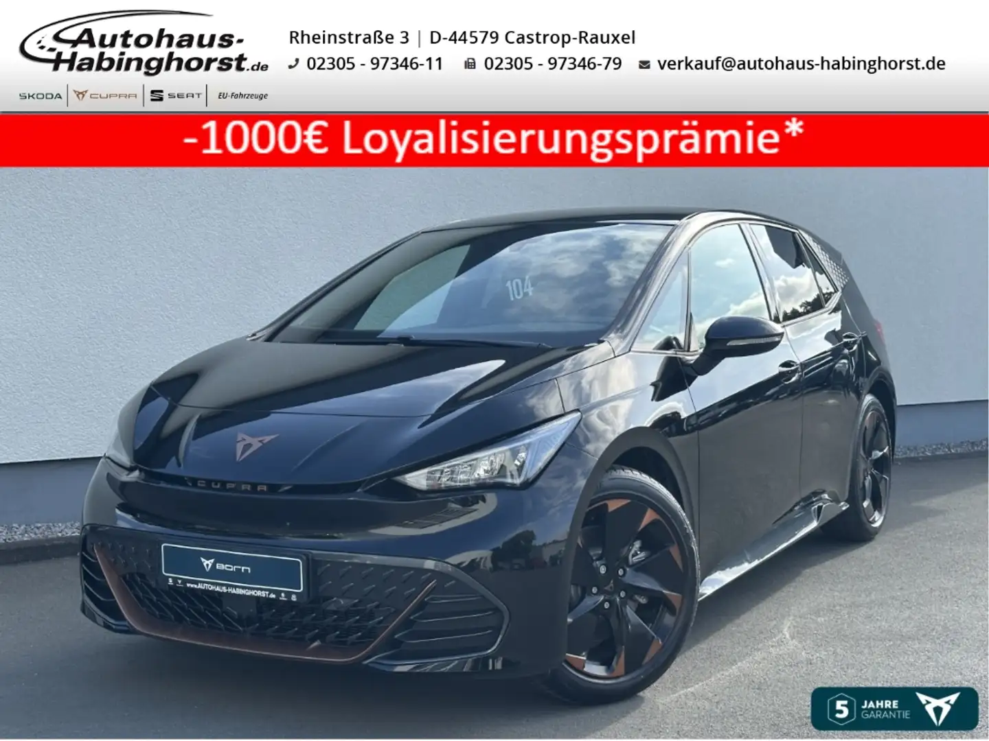 CUPRA Born 60kWh Navi Pano ACC PDC Shz LED 19Alu Negru - 1