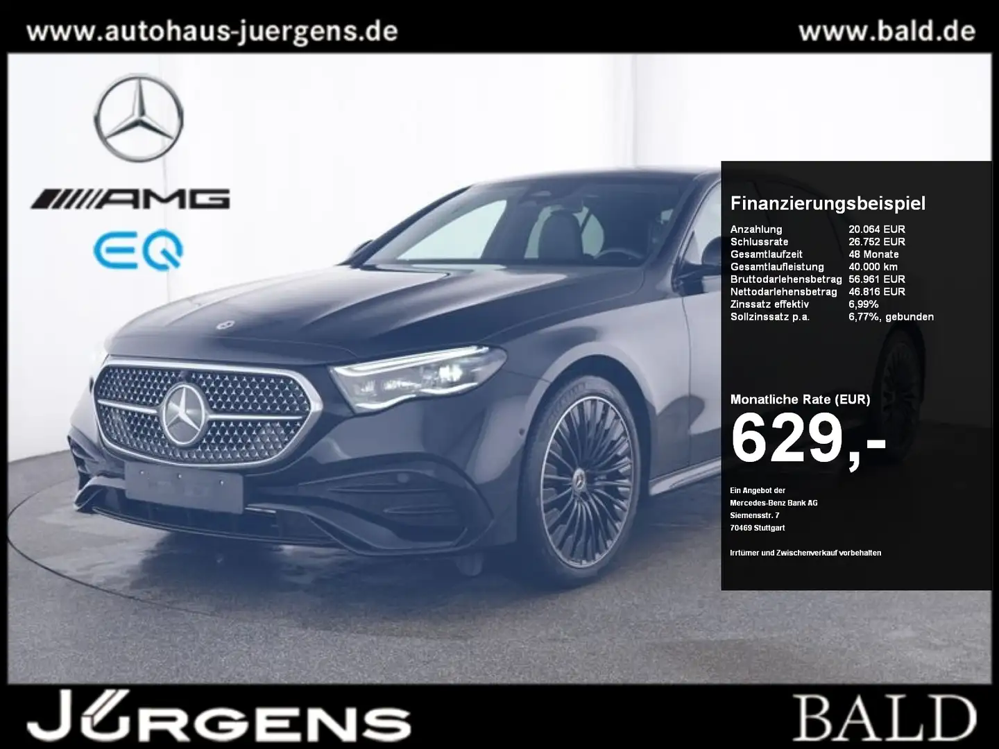 Mercedes-Benz E 400 e 4M AMG-Sport/Pano/Night/360/Digital/Memo Noir - 1