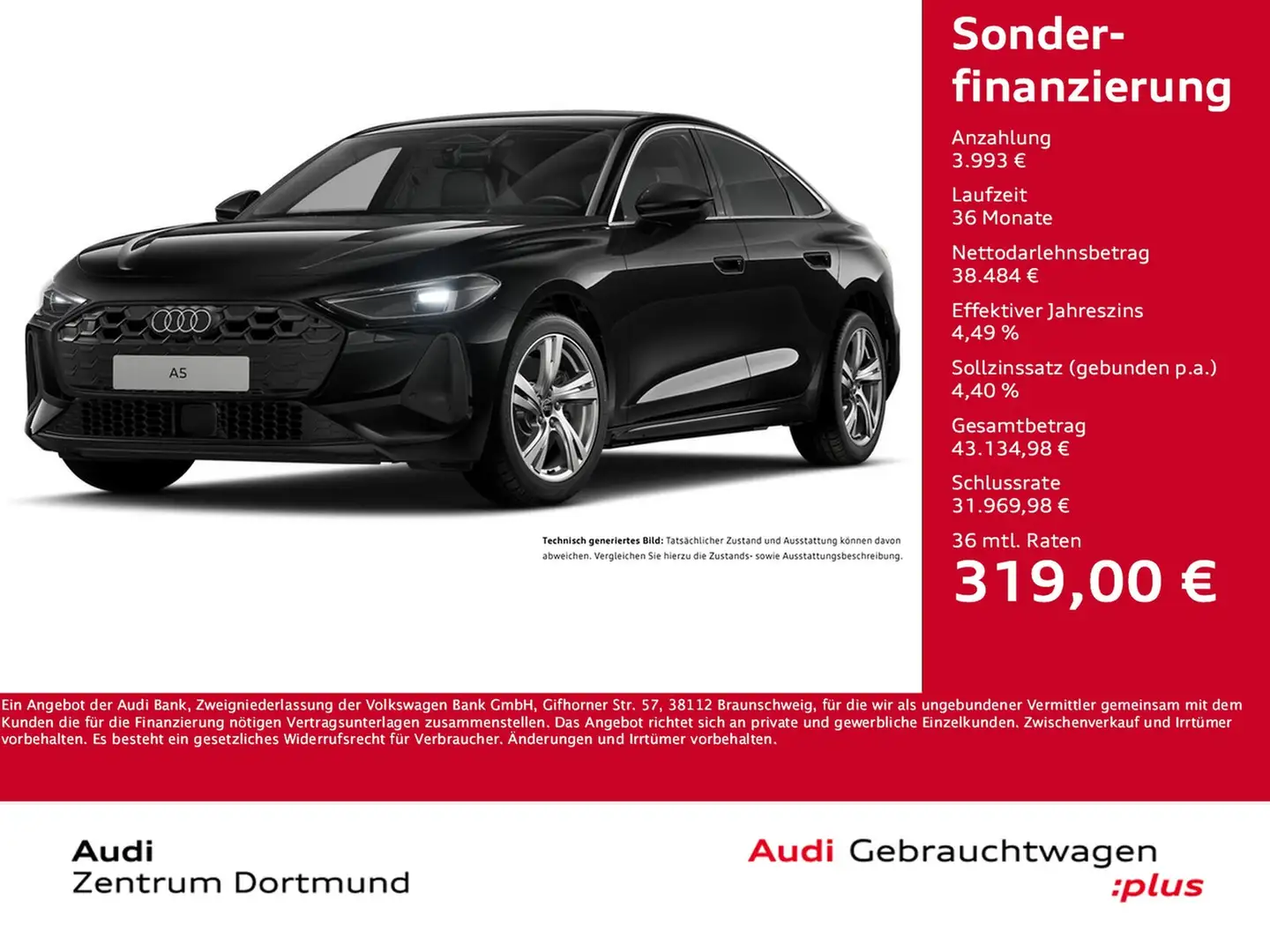 Audi A5 CAM ACC LM18 EKLAPPE NAVI CARPLAY SITZHEIZUNG Noir - 1