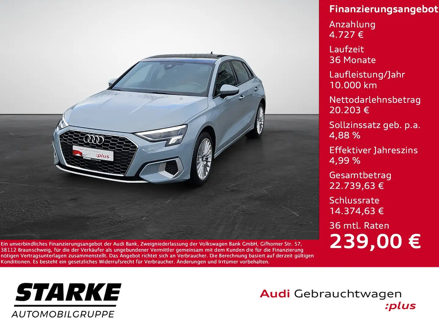 Audi A3 Sportback 35 TFSI advanced NaviPlus LED Pano Ka... Grau - 1
