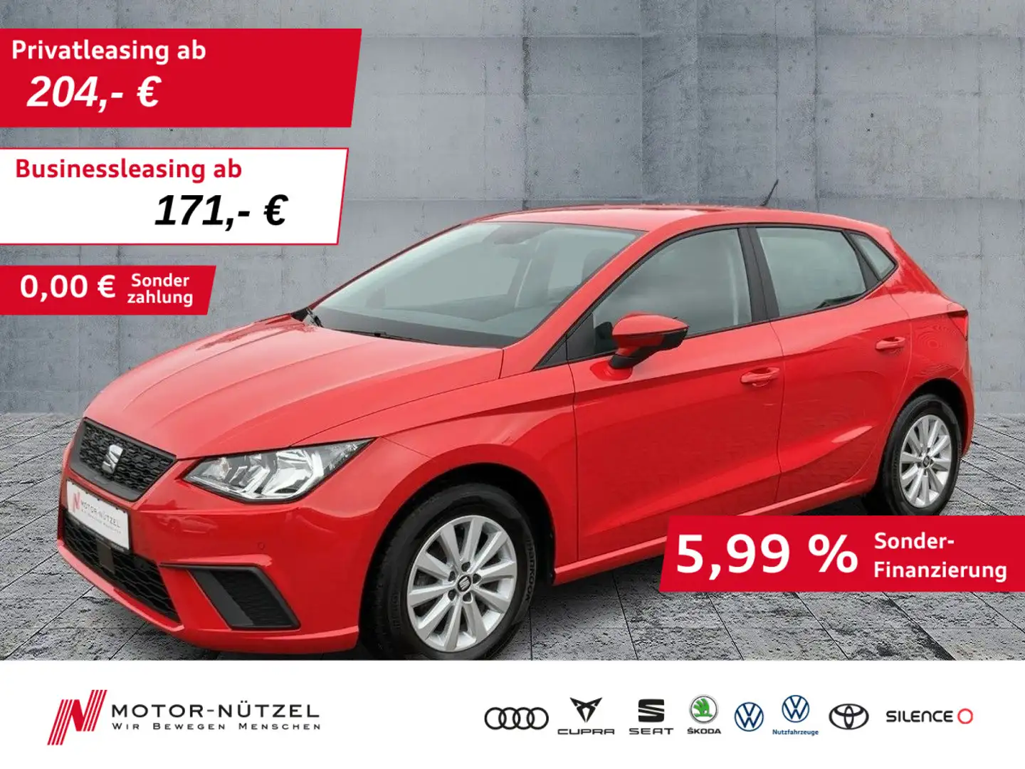 SEAT Ibiza 1.0 TSI STYLE BEATS APP+BT+DAB+SHZ+PDC+RFK Rot - 1