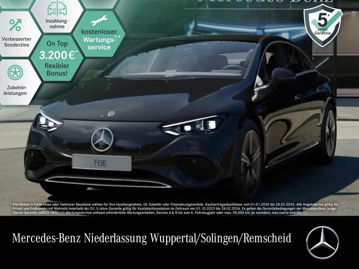 Mercedes-Benz EQE 350 Fahrass 360° Pano Burmester Distr. Memory Schwarz - 1