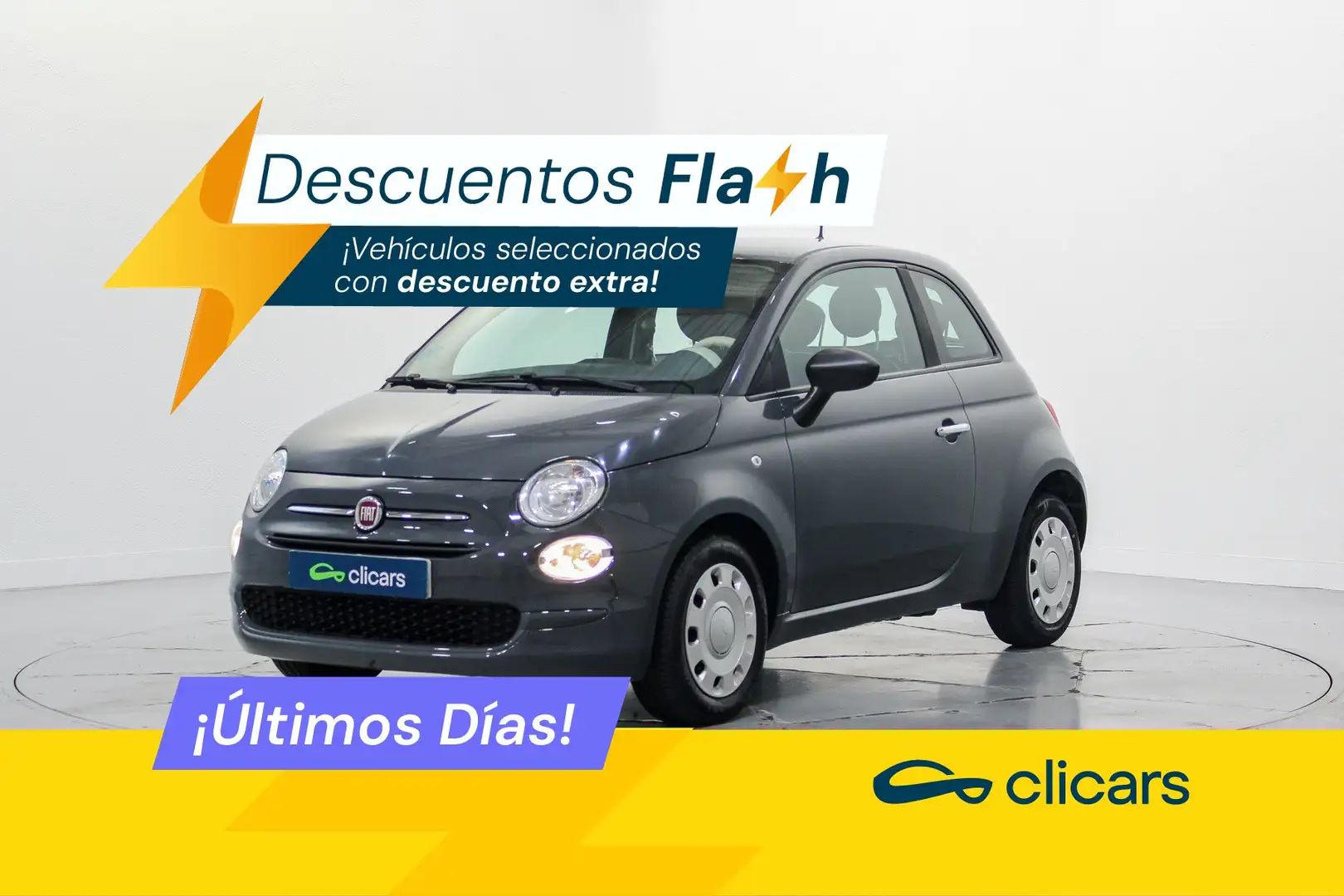 Fiat 500 1.0 Hybrid Cult 52kW Gris - 1