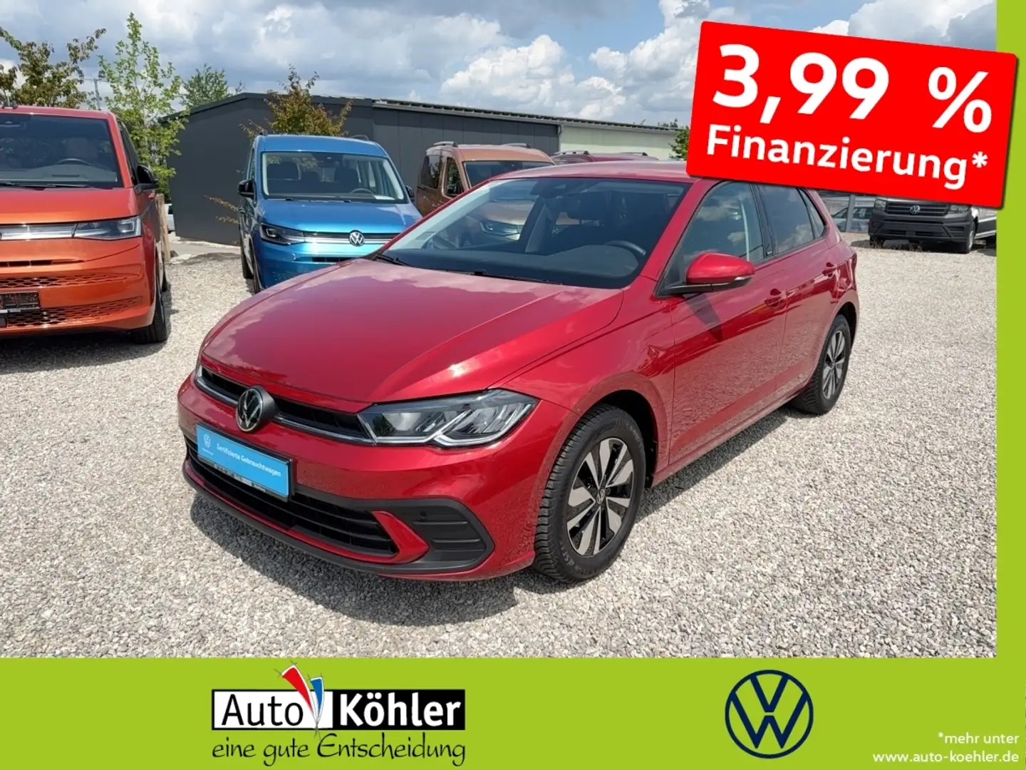 Volkswagen Polo Move TSi DSG FLA AHK SpurH LED KAM 2xKlima Rot - 1