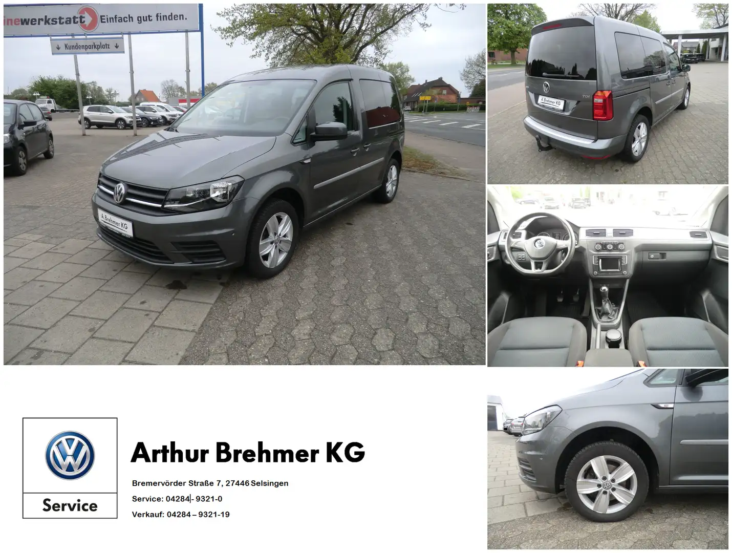 Volkswagen Caddy 2.0 TDI BMT  Trendline GRA AHK KLIMA RFK SHZ Grau - 1