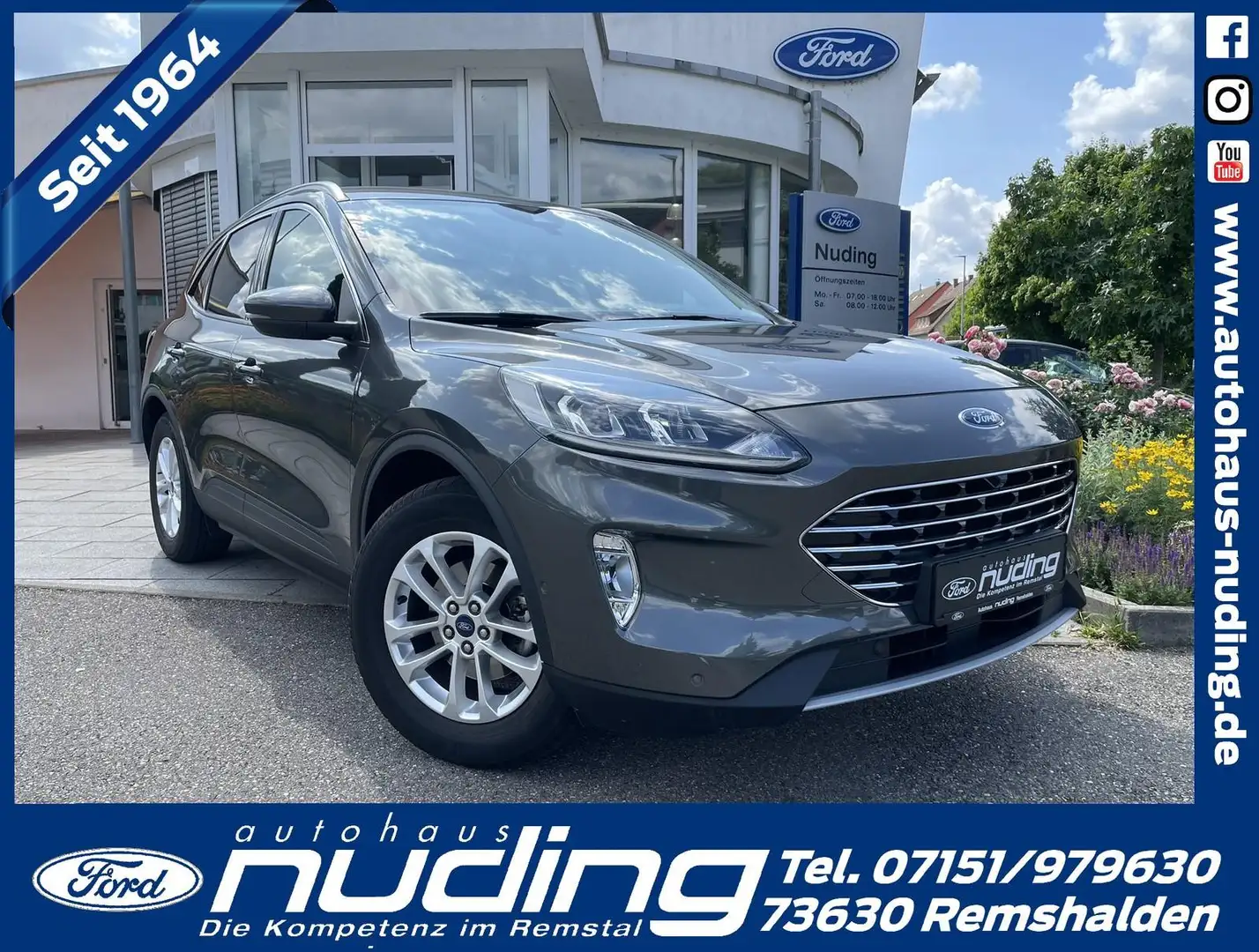 Ford Kuga 1.5 EcoBoost Titanium AHK/ACC/RFK/BLIS Gris - 1