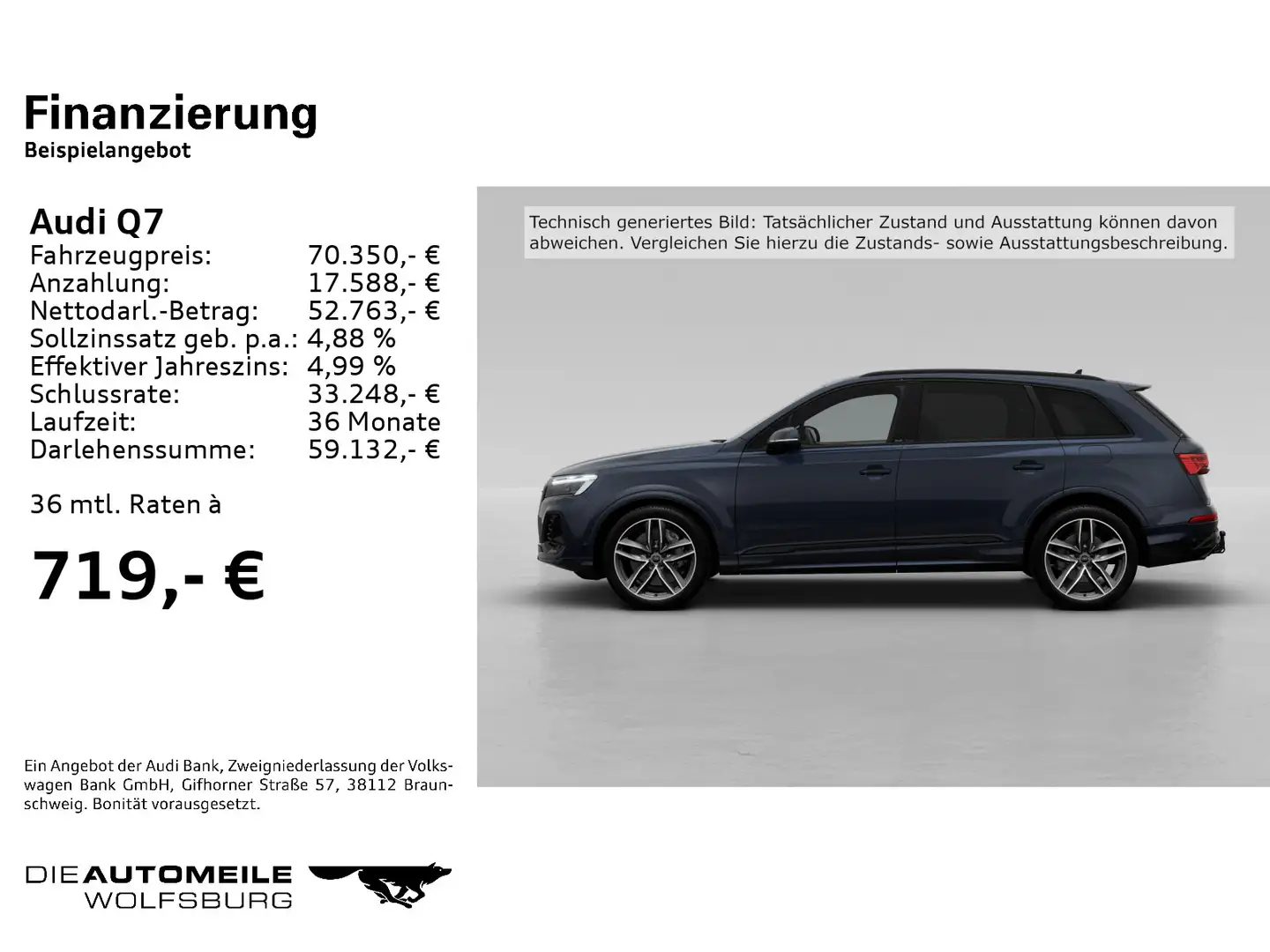 Audi Q7 55 TFSI e quattro tiptronic S line AHK/Matrix Albastru - 2