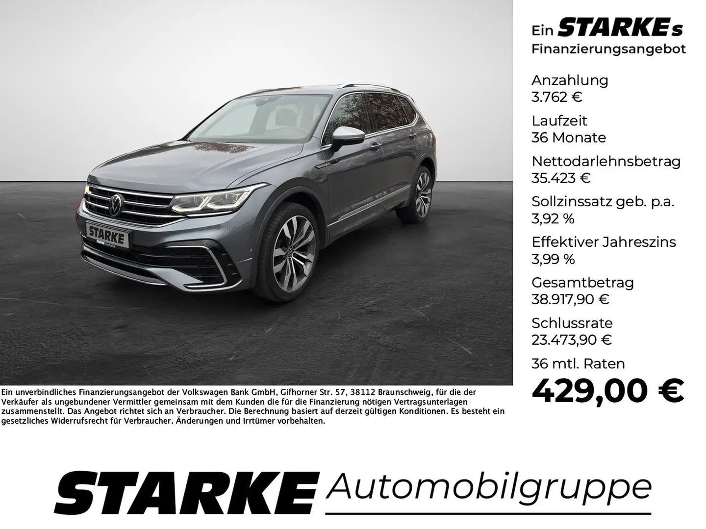 Volkswagen Tiguan Allspace 2.0 TDI DSG 4M R-Line 7-Sitzer Grau - 1