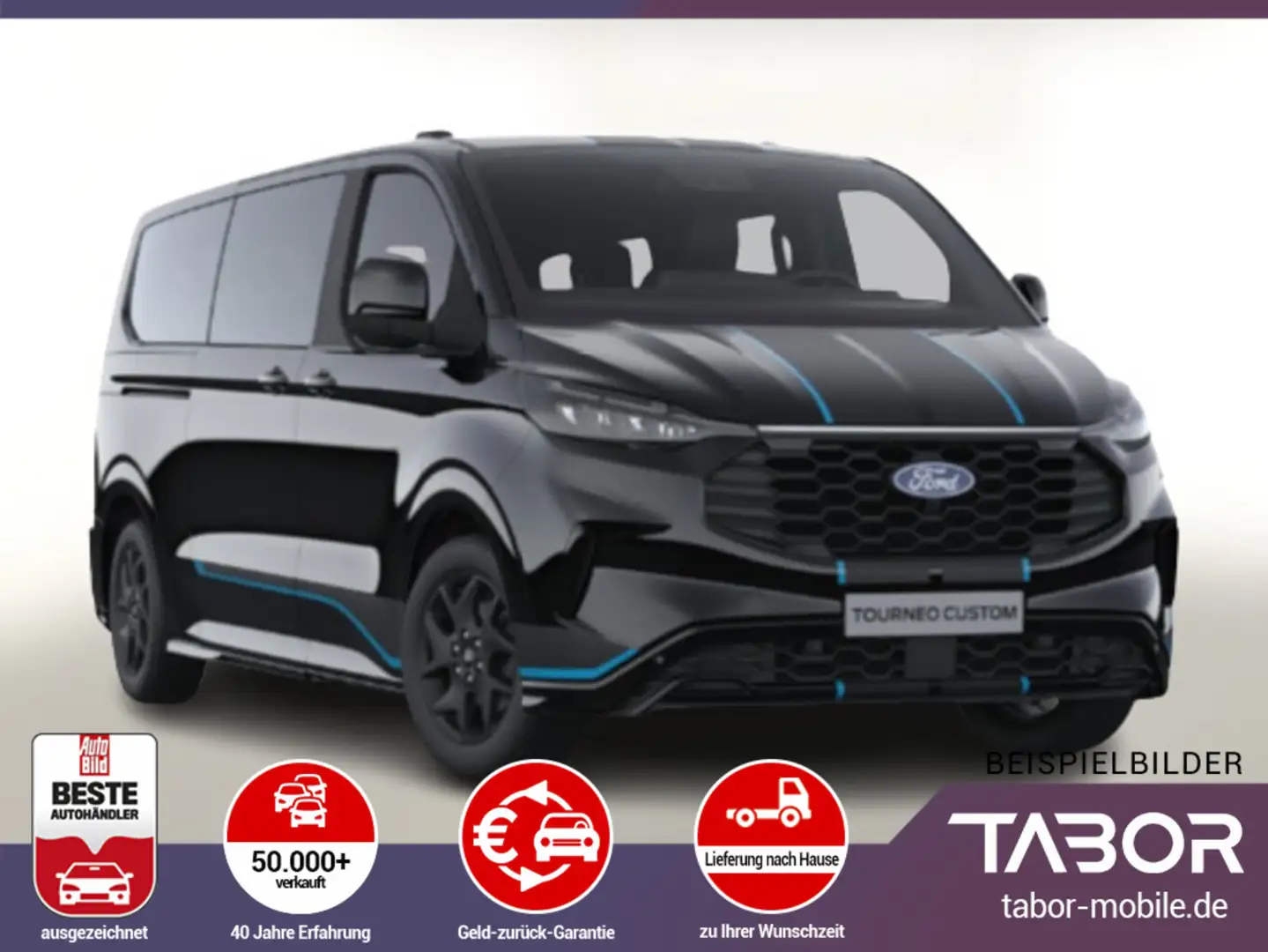 Ford Tourneo Custom 2.0 TDCi 170 Aut Sport 320 L2 ACC Schwarz - 1