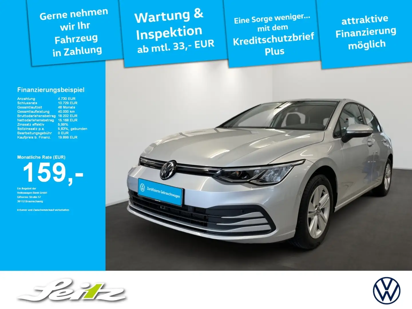 Volkswagen Golf VIII 1.0 TSI Life *LED*PDC*NAVI* Silber - 1