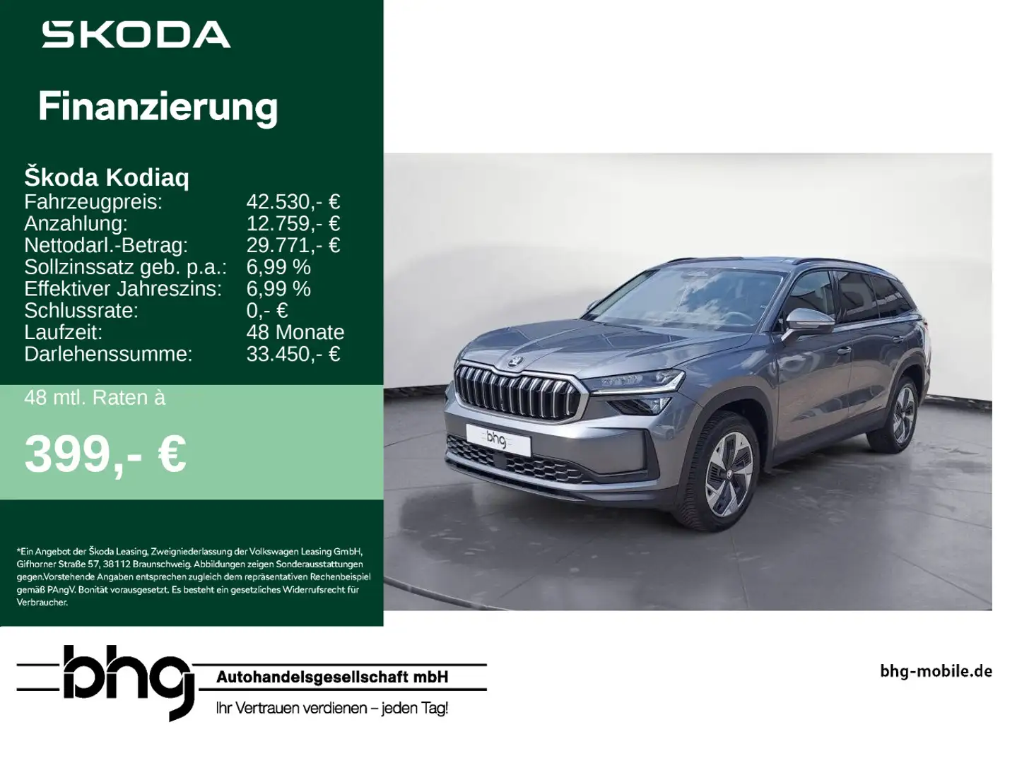 Skoda Kodiaq 2.0 TDI 4x4 DSG Selection Grau - 1