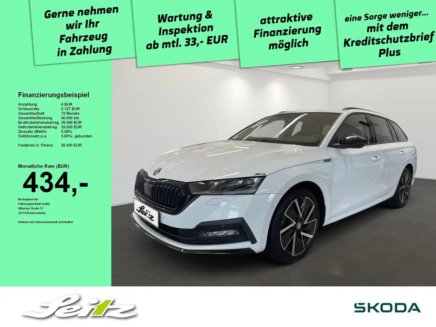 Skoda Octavia Combi 2.0 TDI 4x4 Sportline *HEAD-UP*PANO*MATRIX* Blanc - 1