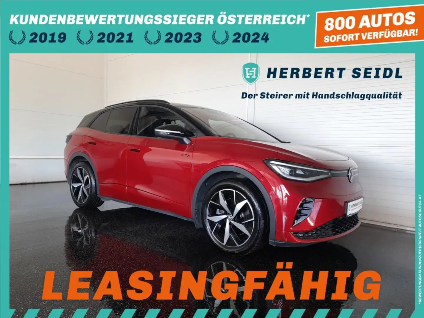Volkswagen ID.4 GTX 4x4 77 kWh *MATRIX LED / 21 ZOLL / NAVI / ACC / KAMERA / TEILLEDER* Rot - 1