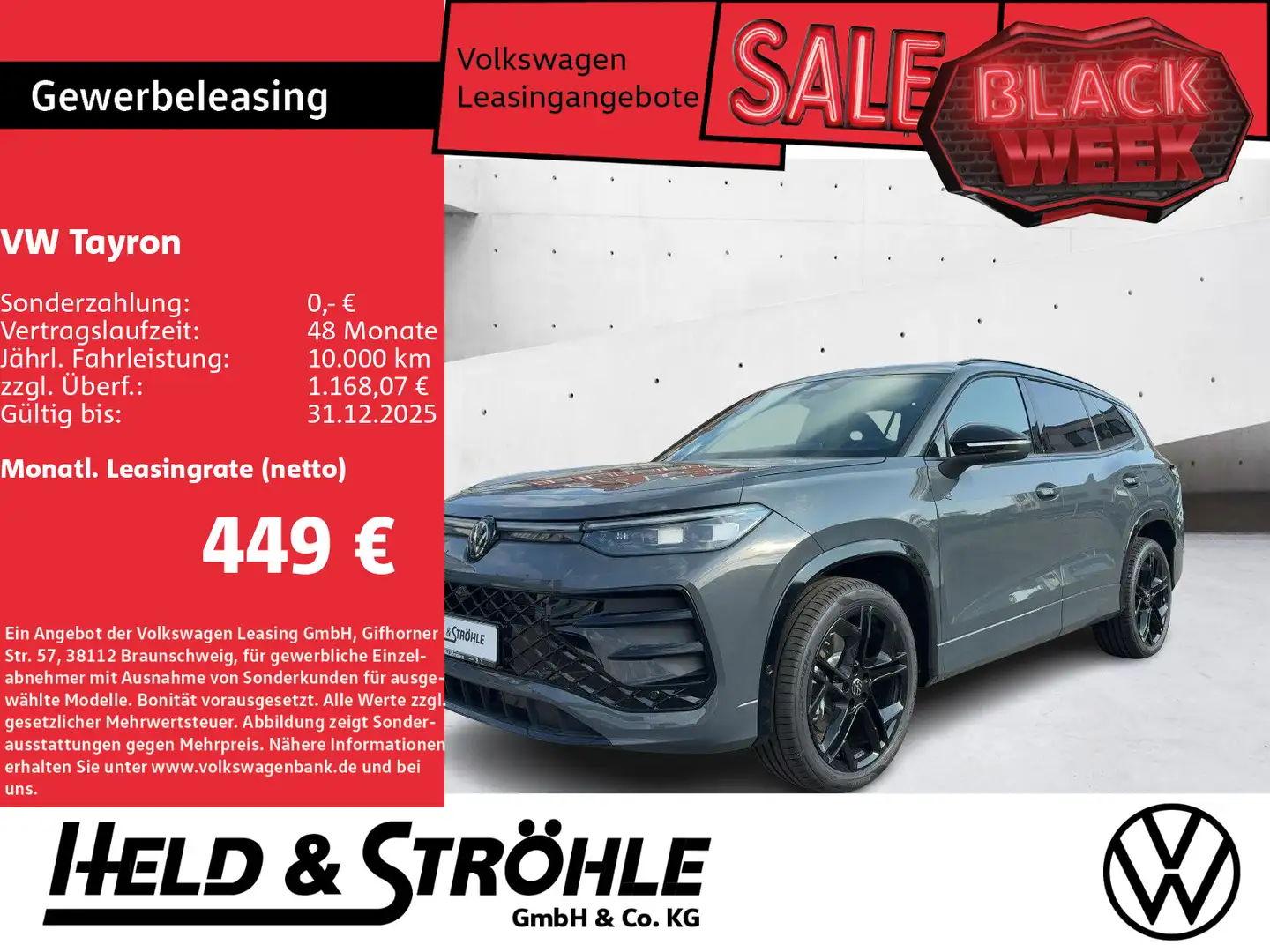 Volkswagen Tayron R-Line 2,0TDI DSG 4M AHK AKTIONSZULASSUNG Gris - 1