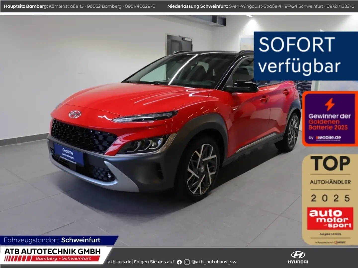 Hyundai KONA Prime Hybrid 1.6 GDI 2WD HUD AHK-abnehmbar Navi Le Rood - 1