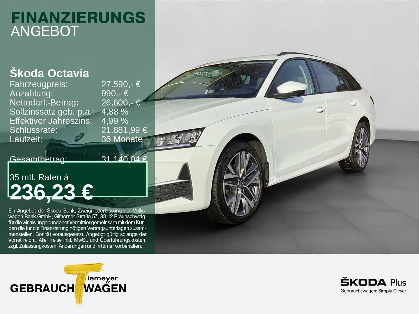 Skoda Octavia Combi 2.0 TDI DSG SELECTION LM18 TEILLED Weiß - 1