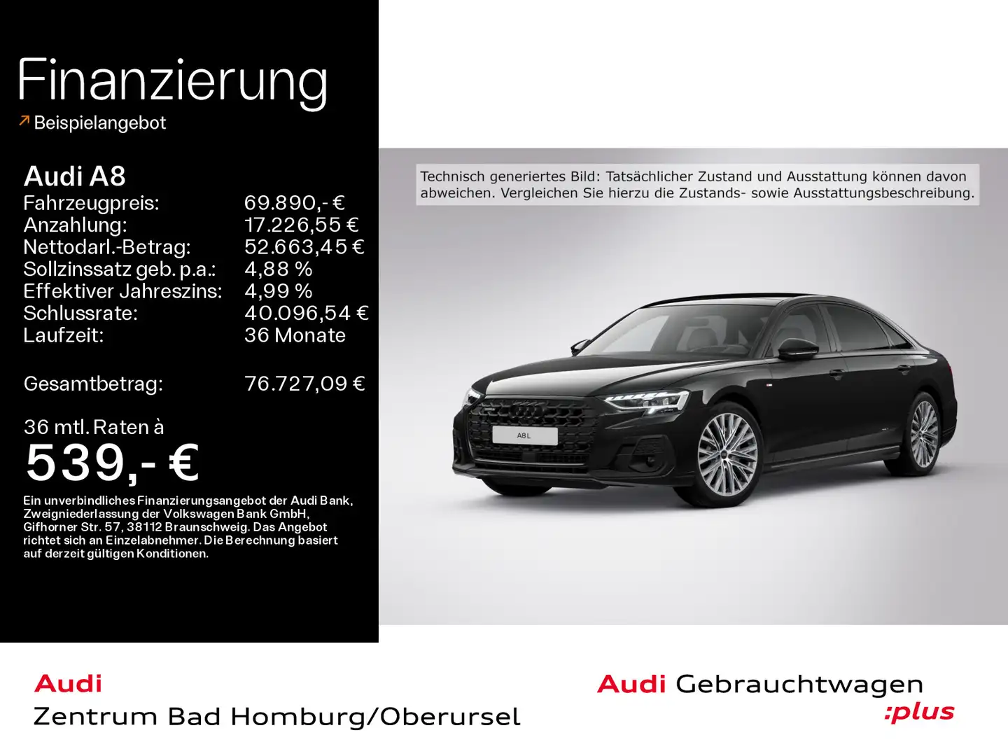 Audi A8 Lang 50 TDI quattro S line*Navi*Matrix*HUD*B& Schwarz - 1