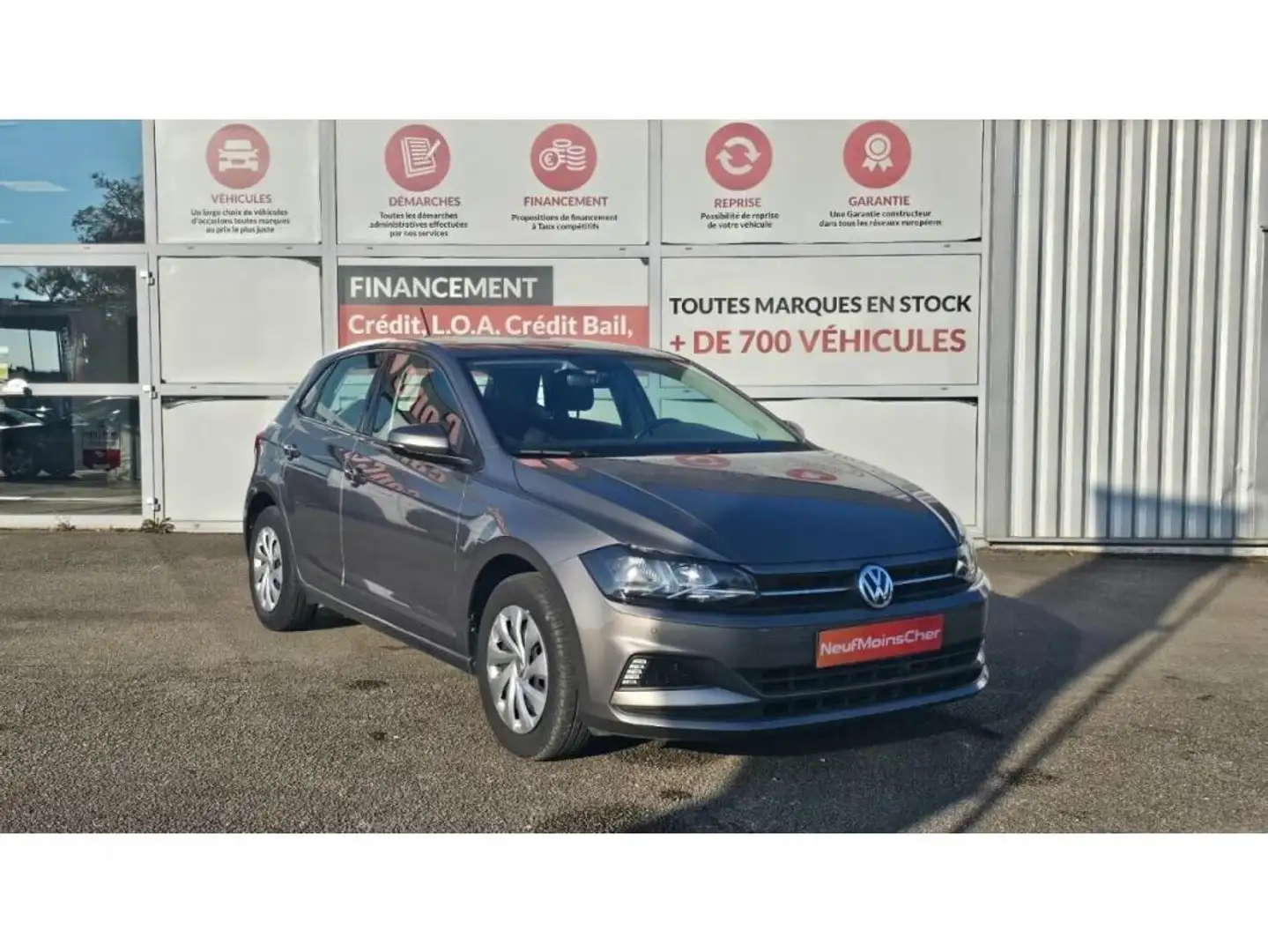 Volkswagen Polo Lounge 1.6 TDI 95cv + Antibrouillard AV + Radar et AR + Discover Media Gris - 1
