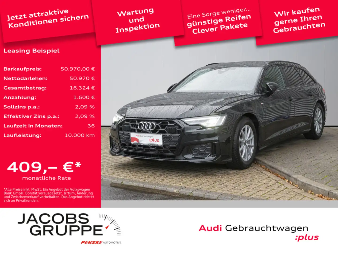 Audi A6 Avant 40 TDI S line ACC*Matrix*HuD*360° Schwarz - 1
