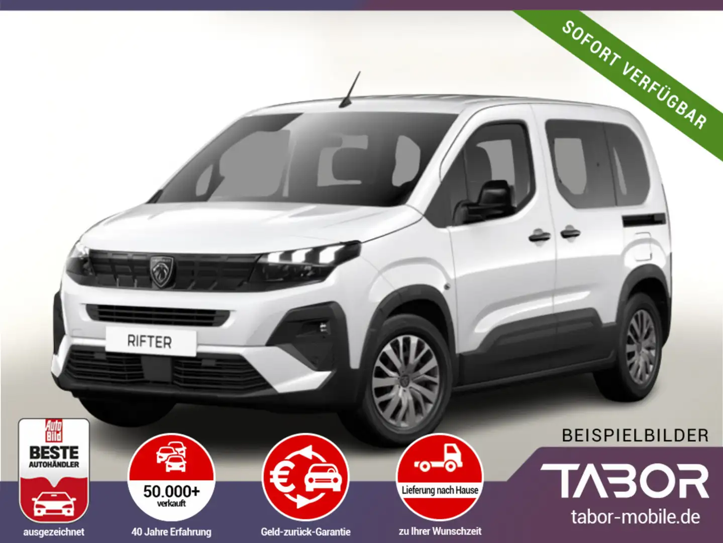 Peugeot Rifter 100 Allure L1 Nav KeyL 180° PDC 2xSchiebe Beyaz - 1