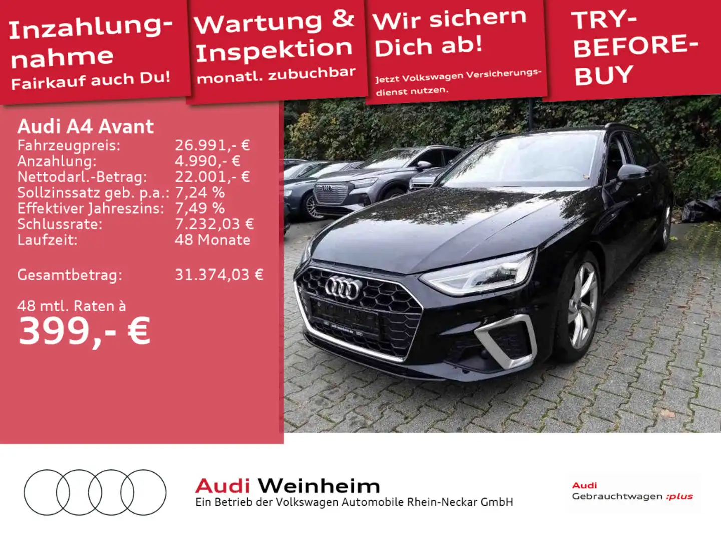 Audi A4 35 TDI S-Line Stronic Navi LED uvm Schwarz - 1
